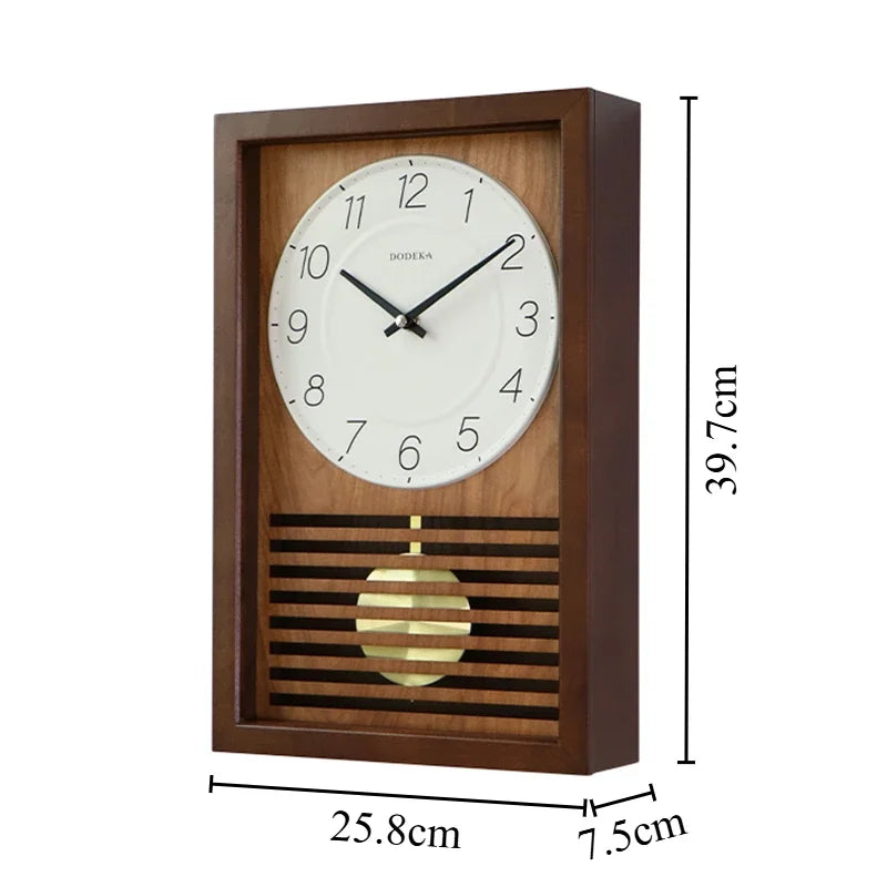 Wood Retro Wall Clock Living Room Pendulum Clocks Vintage Art Watches Rectangle Creative Desk Watch Room Design Home Decoration
